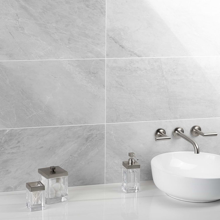 Frost Gray 12" x 24" Polished Marble Look Tile