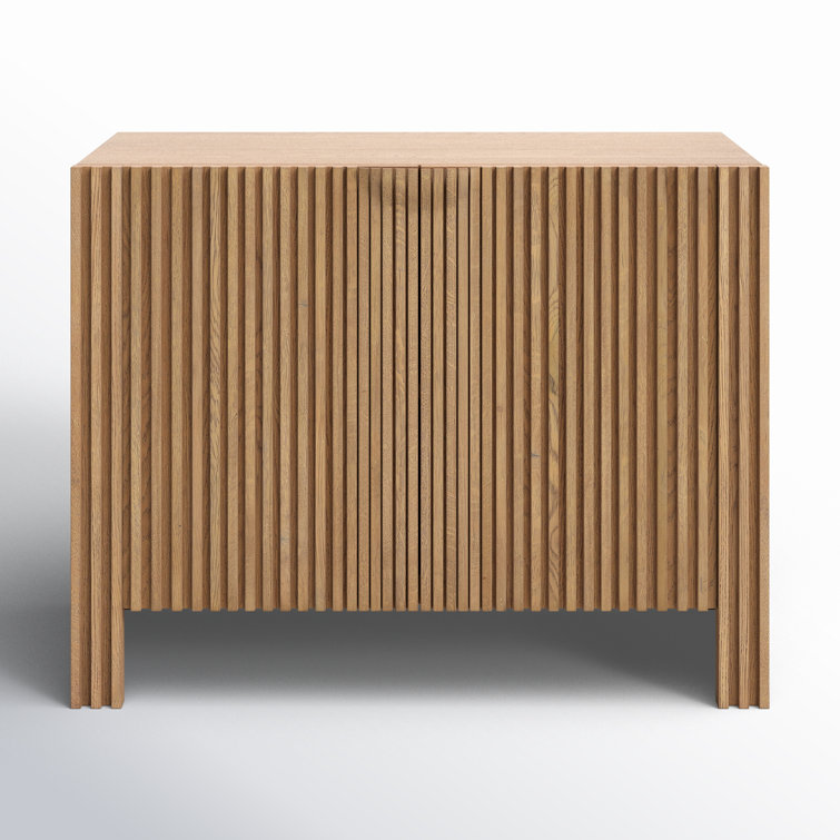 Fallon 41" Natural Oak Wood Sideboard with Panel Design