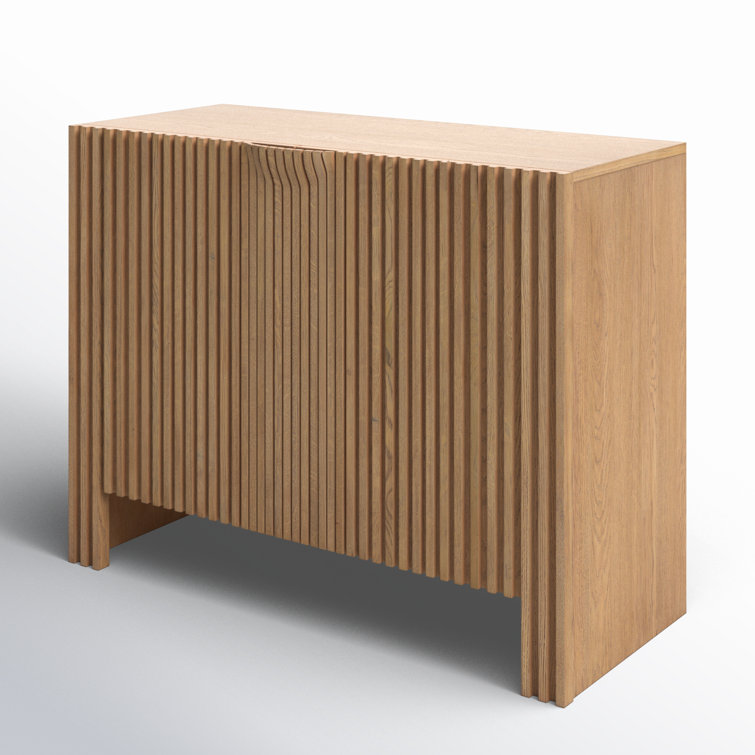 Fallon 41" Natural Oak Wood Sideboard with Panel Design
