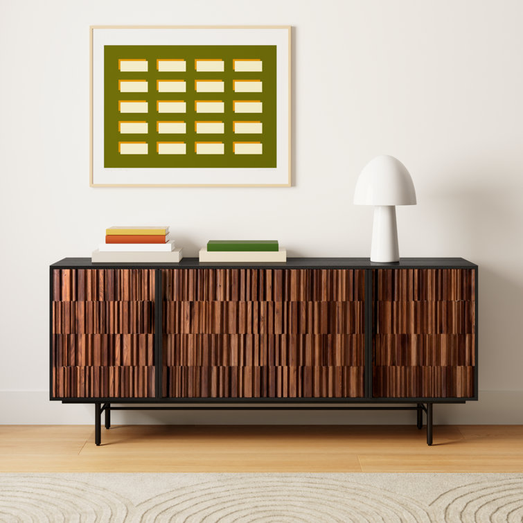 Riva Contemporary 68.5'' Black and Brown Rustic Sideboard