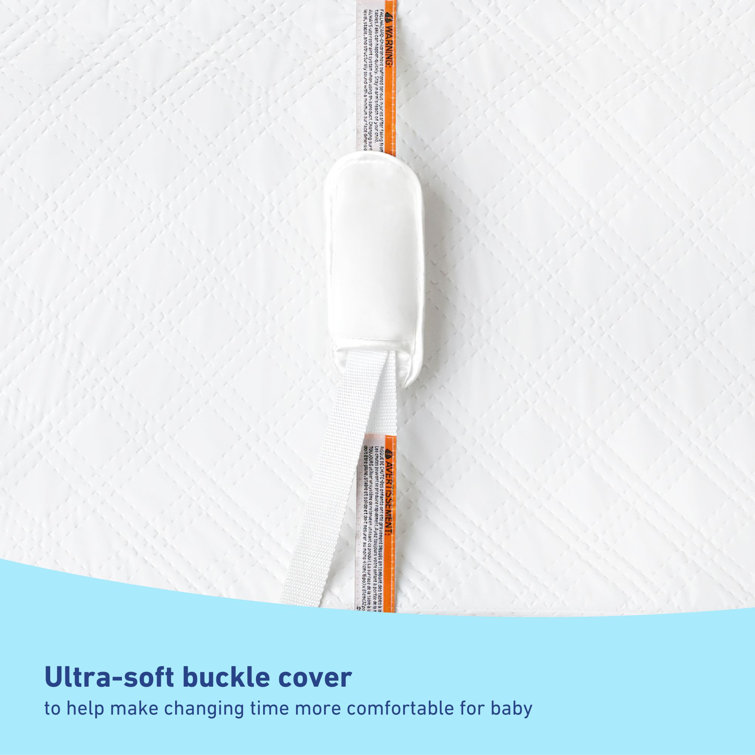 White PVC-Free PEVA 4-Sided Contoured Baby Changing Pad