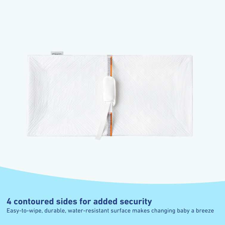 White PVC-Free PEVA 4-Sided Contoured Baby Changing Pad