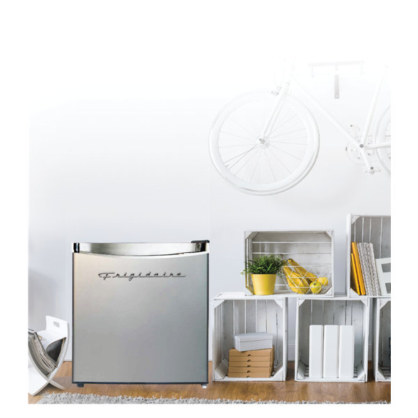 Compact Stainless Steel and Black Upright Freezer, 1.1 Cu. Ft.
