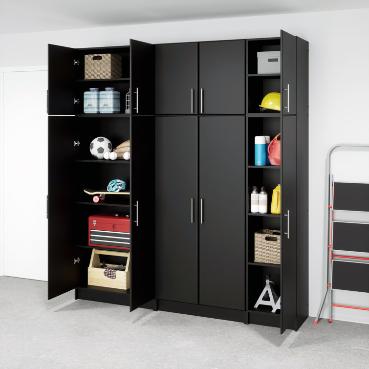 Elite Black 50" Laminated Composite Wood Cabinet with Adjustable Shelving