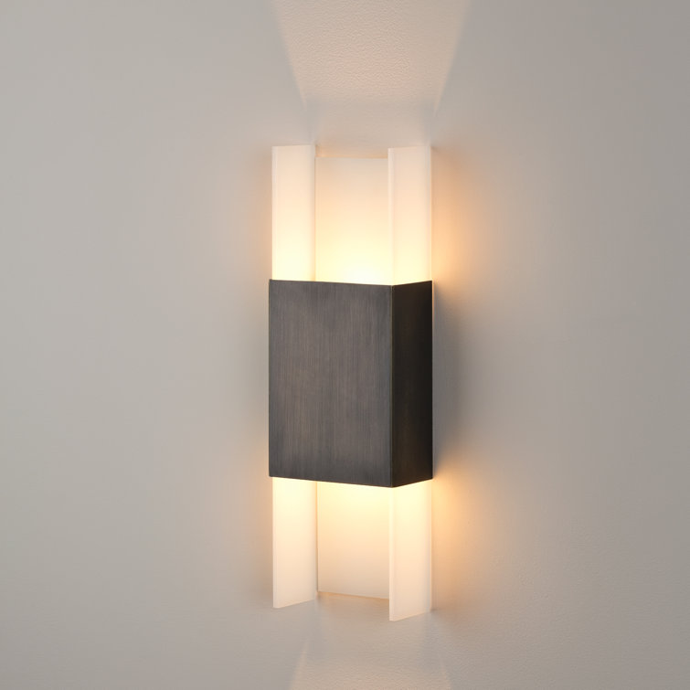Eco-Friendly Dimmable Bronze Sconce with Frosted White Shade