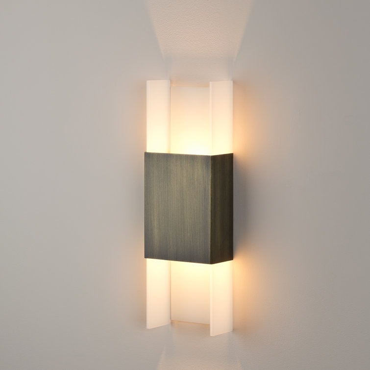 Eco-Friendly Dimmable Brass Sconce with Frosted White Shade