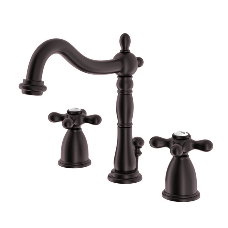 Matte Black Widespread Lavatory Faucet with Cross Handles