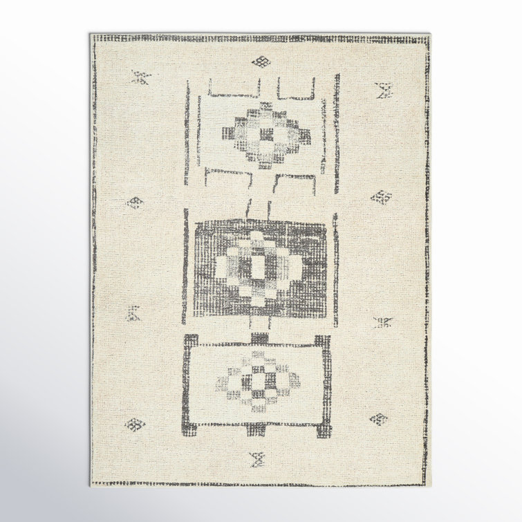 Solana Vintage Charcoal Hand-Knotted Synthetic Area Rug, 5'3" x 7'