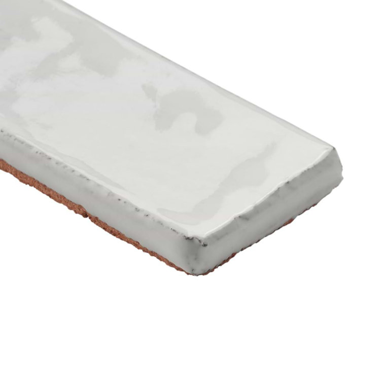Orion White Glossy Ceramic Subway Wall Tile 2" x 8"