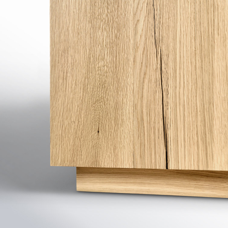 Natural Oak Wood Square End Table with Clean Lines