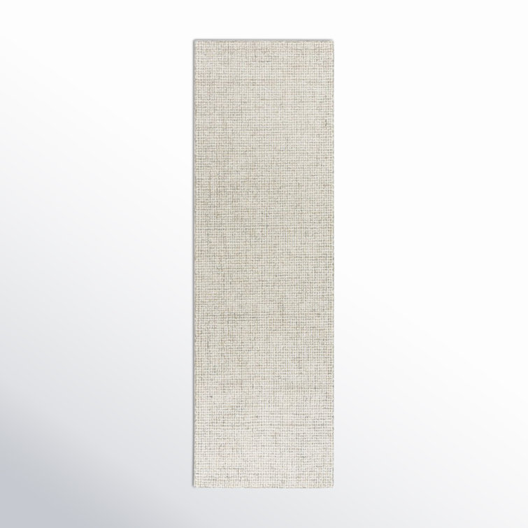 Ivory Hand-Tufted Wool Runner Rug with Cotton Backing