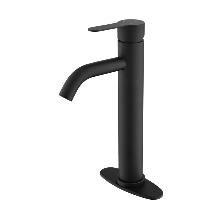 Matte Black Stainless Steel Single Handle Bathroom Faucet