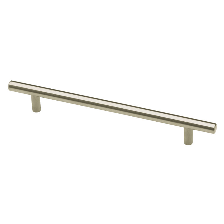 Brushed Steel Modern Bar Pull with Mounting Hardware