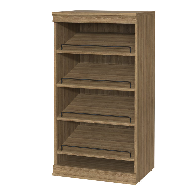 Sand Stackable Wood and Metal Shoe Shelf Unit