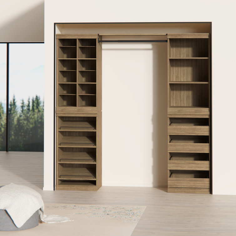 Sand Stackable Wood and Metal Shoe Shelf Unit