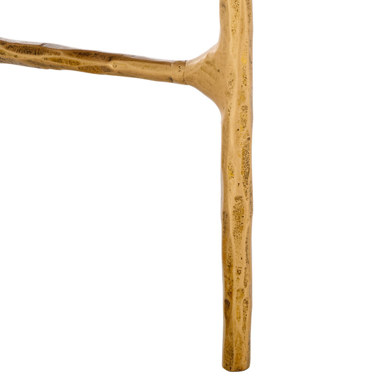 Aristocratic Brass Demilune Console Table with Sleek Glass Top