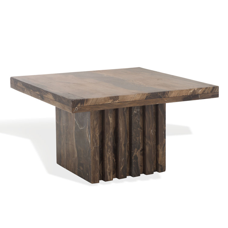 Olivia 21'' Beige Marble Square Accent Table