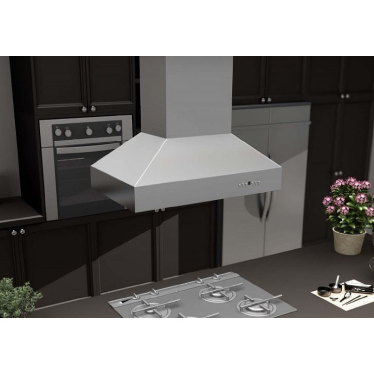 36" Stainless Steel Island Range Hood with LED Lighting