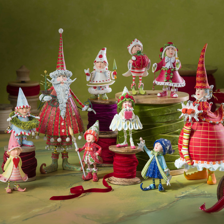 Hand-Painted Resin Elf Hanging Ornament Set