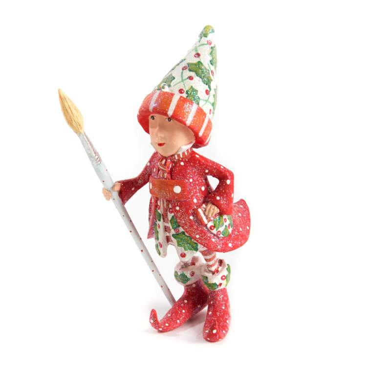 Hand-Painted Resin Elf Hanging Ornament Set
