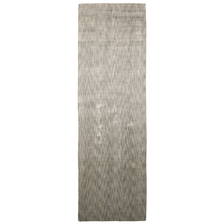 Marlowe Light Gray Hand-Knotted Viscose Runner Rug