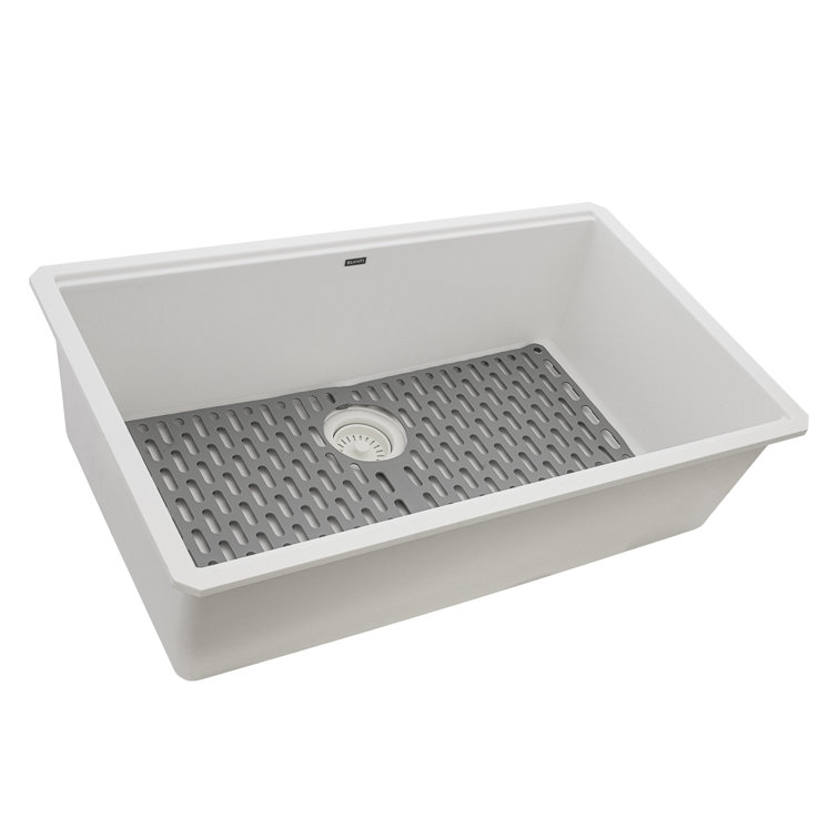White Granite Composite Drop-in Workstation Sink with Accessories