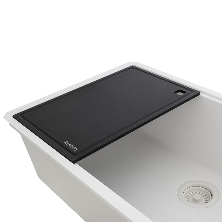 White Granite Composite Drop-in Workstation Sink with Accessories