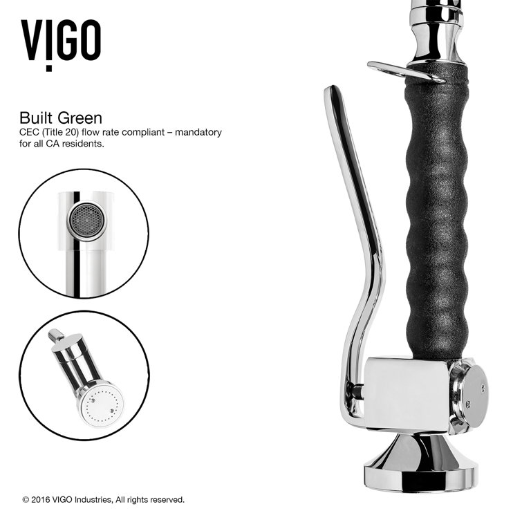 Zurich 27" Chrome Brass Pull-Down Kitchen Faucet