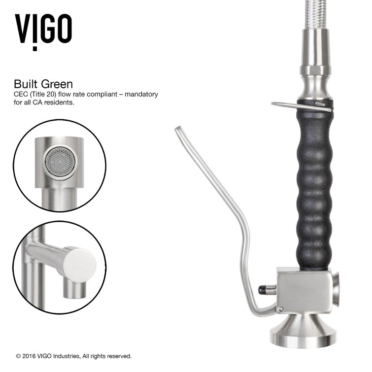 Zurich 27" Chrome Brass Pull-Down Kitchen Faucet