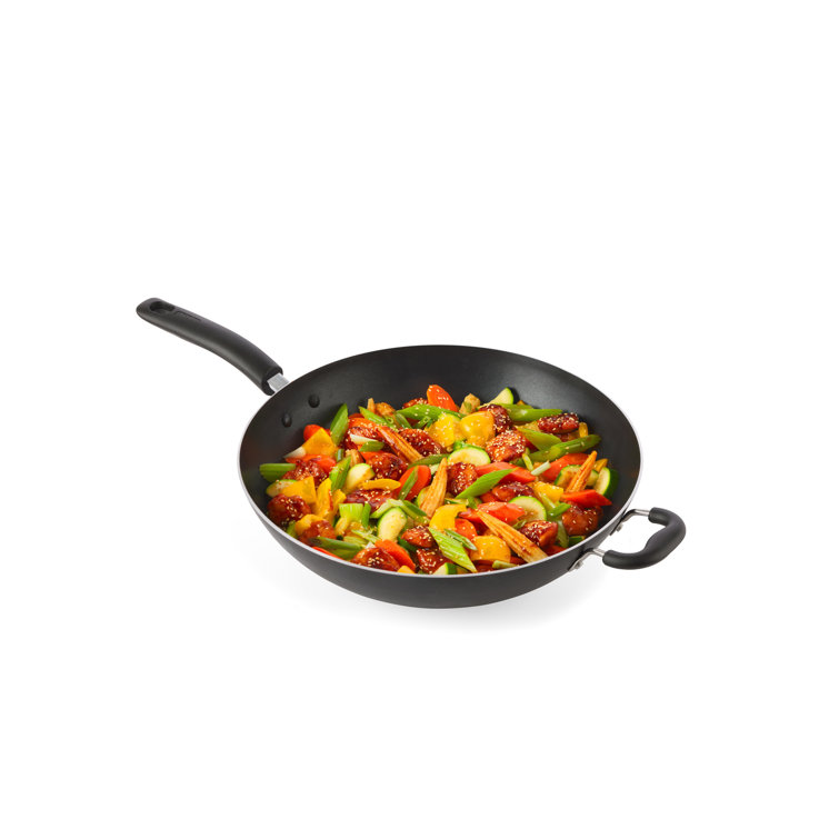 T-Fal 14" Black Nonstick Aluminum Wok with Helper Handle