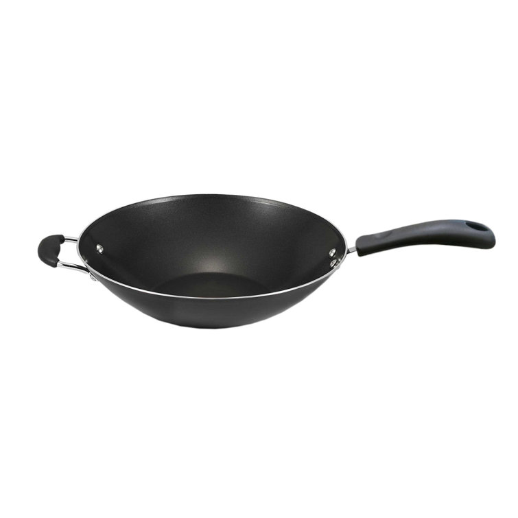 T-Fal 14" Black Nonstick Aluminum Wok with Helper Handle