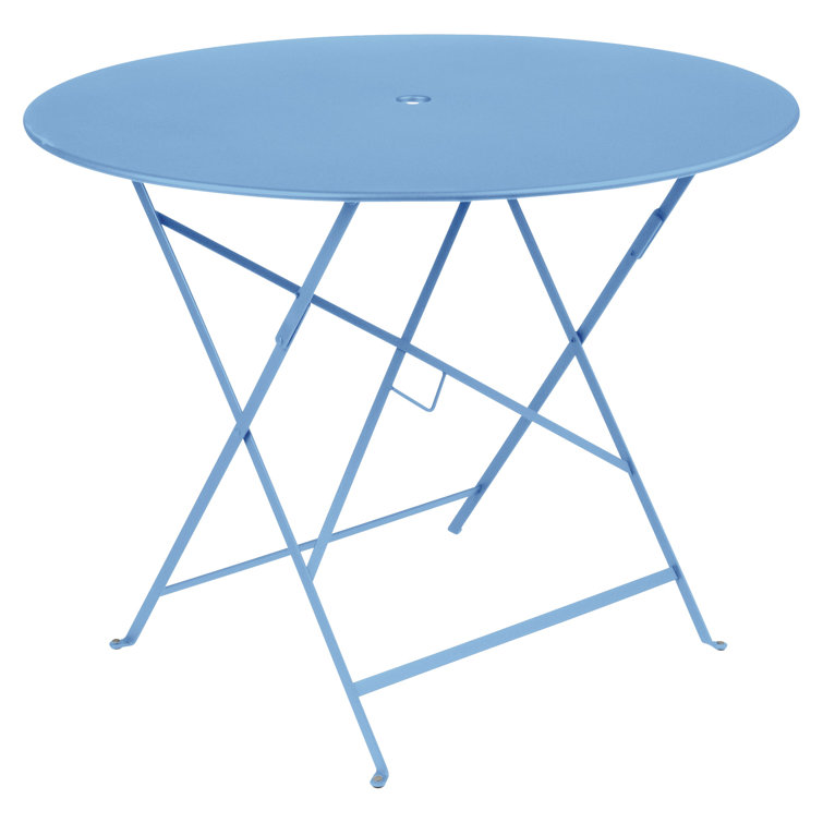 Liquorice Black Round Metal Folding Bistro Table