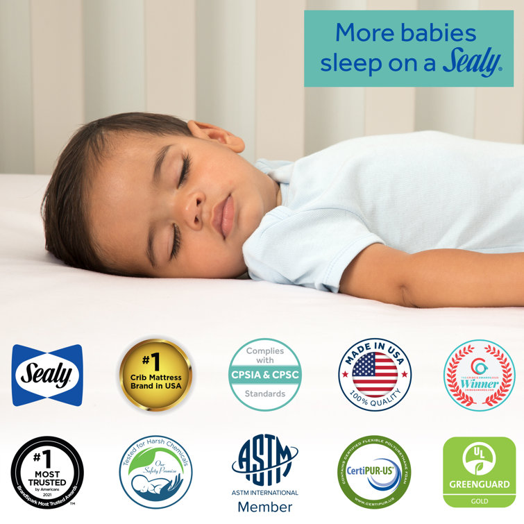 Sealy OptiCool Dual Firm Gel Memory Foam Crib Mattress