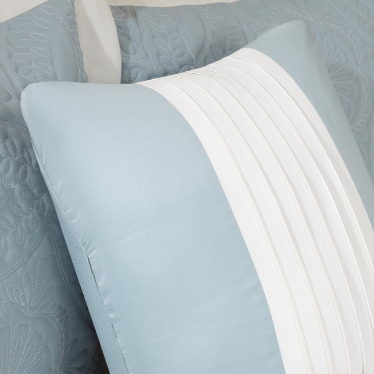 Blue Reversible King Microfiber Bedspread Set with Shams