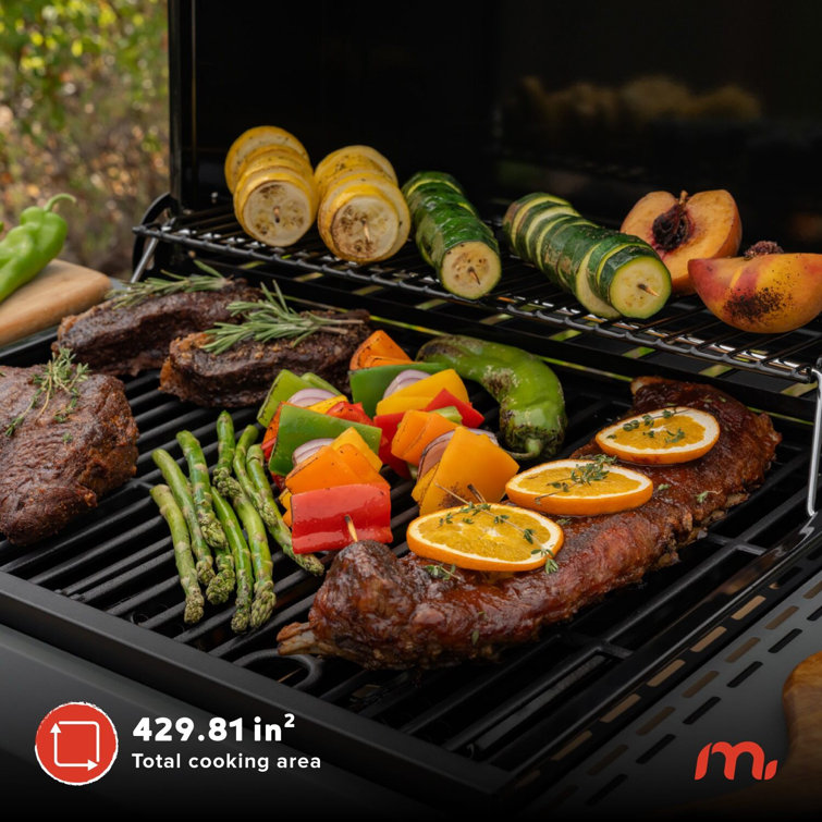 Megamaster Black 3-Burner Propane Gas Grill with Side Tables