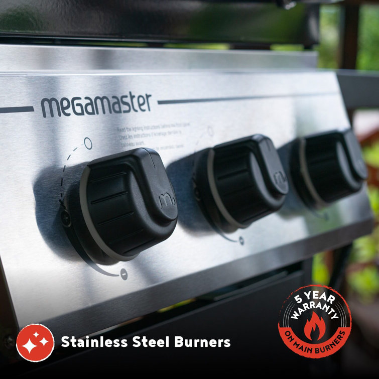 Megamaster 3-Burner Black and Silver Propane Gas Grill