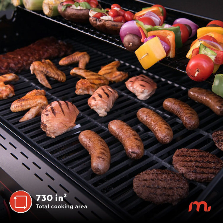 Megamaster 6-Burner Black Stainless Steel Propane Gas Grill