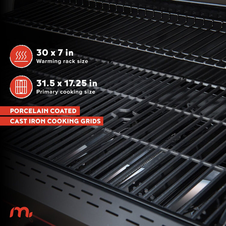 Megamaster 6-Burner Black Stainless Steel Propane Gas Grill