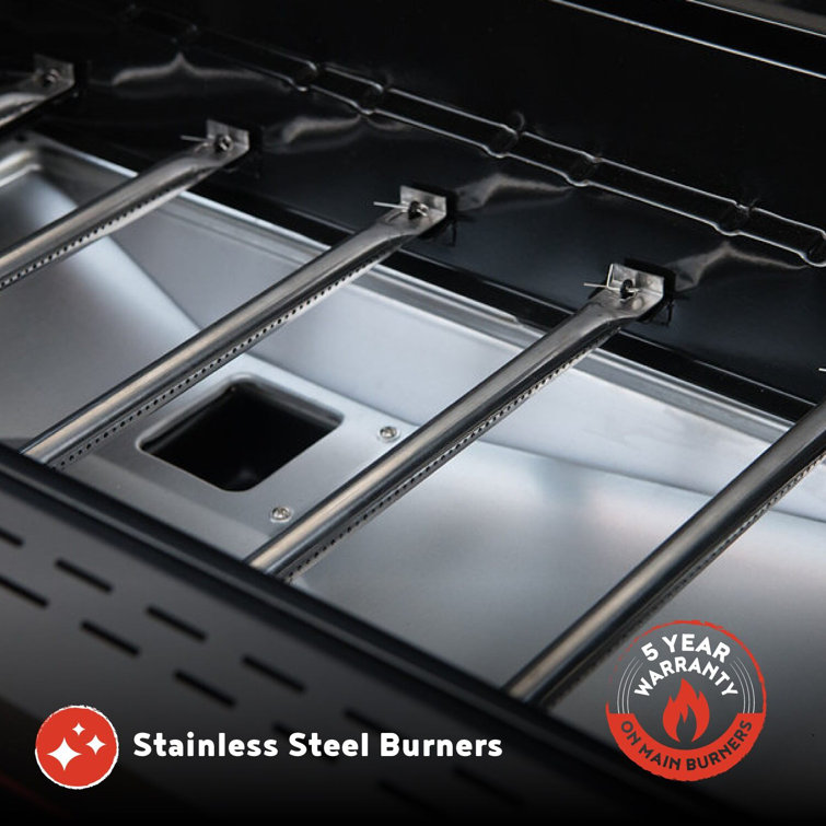 Megamaster 6-Burner Black Stainless Steel Propane Gas Grill