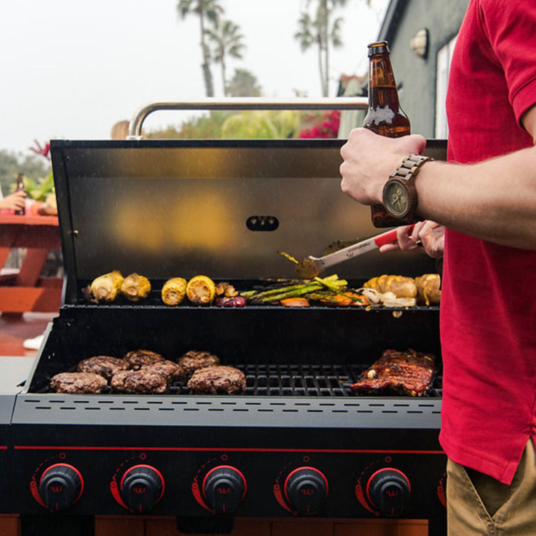 Megamaster 6-Burner Black Stainless Steel Propane Gas Grill