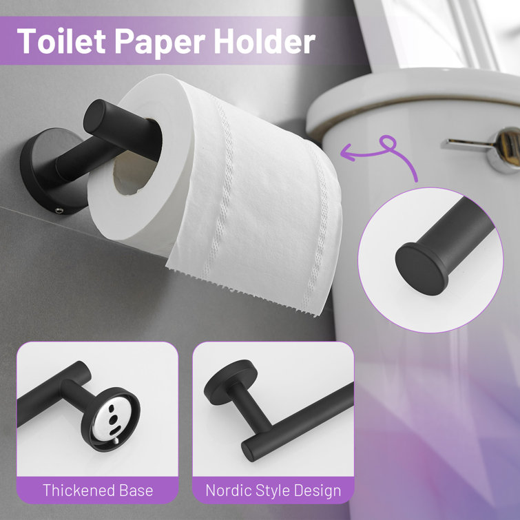 Matte Black Stainless Steel 4-Piece Bathroom Hardware Set