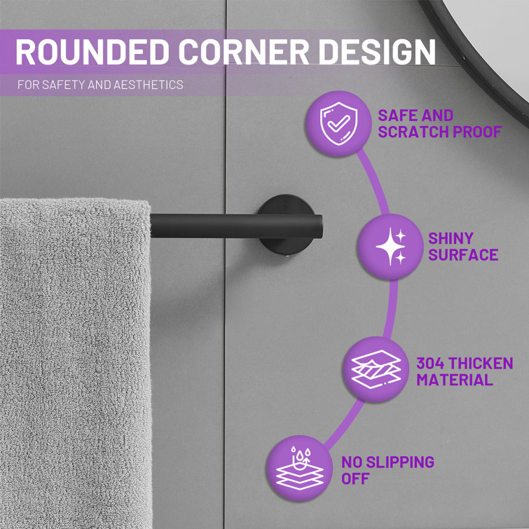 Matte Black Stainless Steel 4-Piece Bathroom Hardware Set