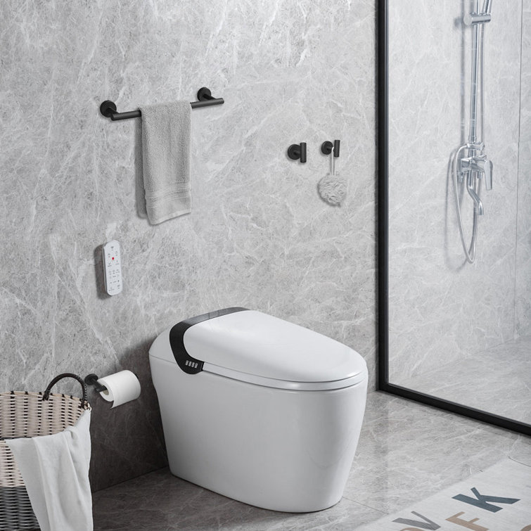 Matte Black Stainless Steel 4-Piece Bathroom Hardware Set