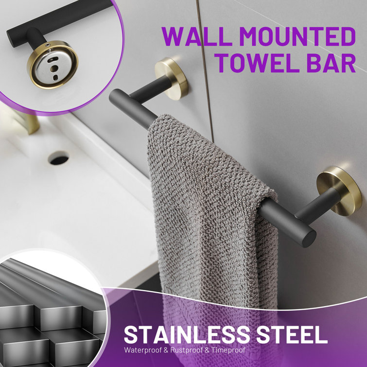 Black and Gold Stainless Steel 24'' Bathroom Hardware Set