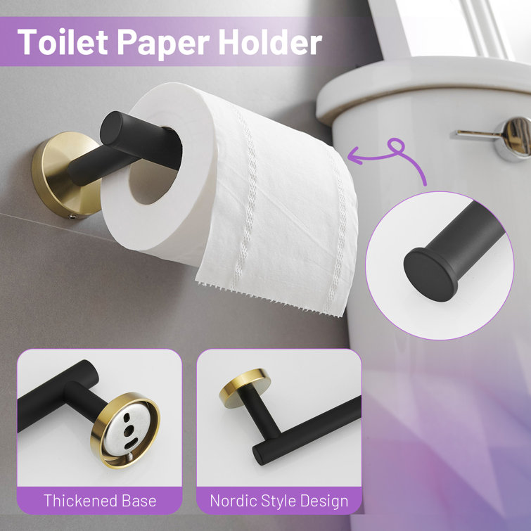 Black and Gold Stainless Steel 24'' Bathroom Hardware Set