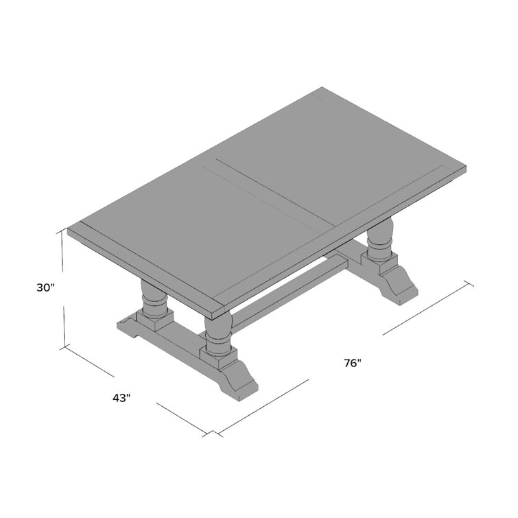 Stratford 76" Stony Gray Reclaimed Wood Rustic Dining Table
