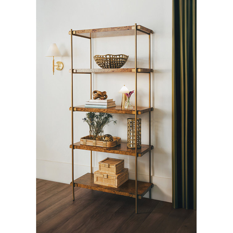 Natural Rattan Decorative Box with Brass Accents