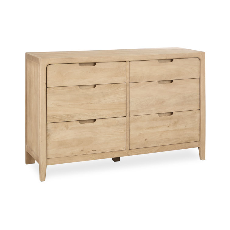 Laguna Light Brown Mango Wood 6-Drawer Dresser