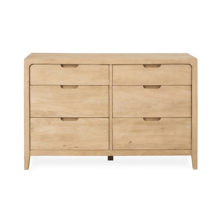 Laguna Light Brown Mango Wood 6-Drawer Dresser
