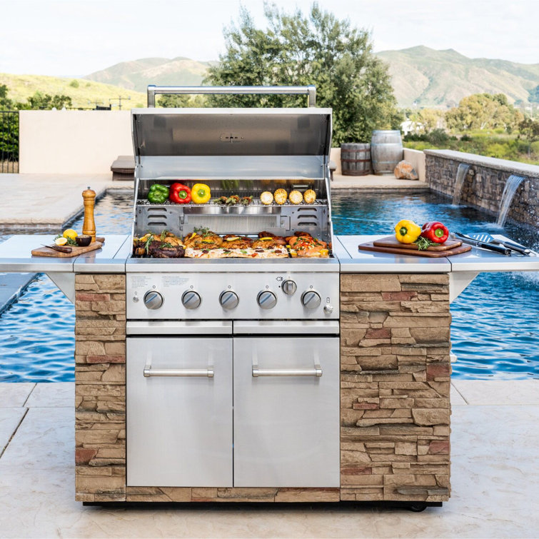 Spire 5-Burner Stainless Steel Propane BBQ Grill Island